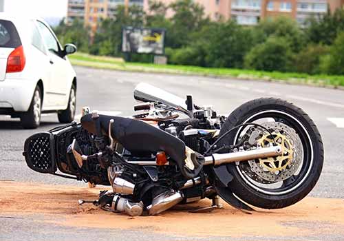 Motorcycle accident on road